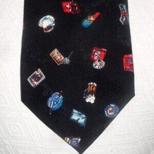 Nicole Miller black beer drink tie ltd edition silk roulettte
